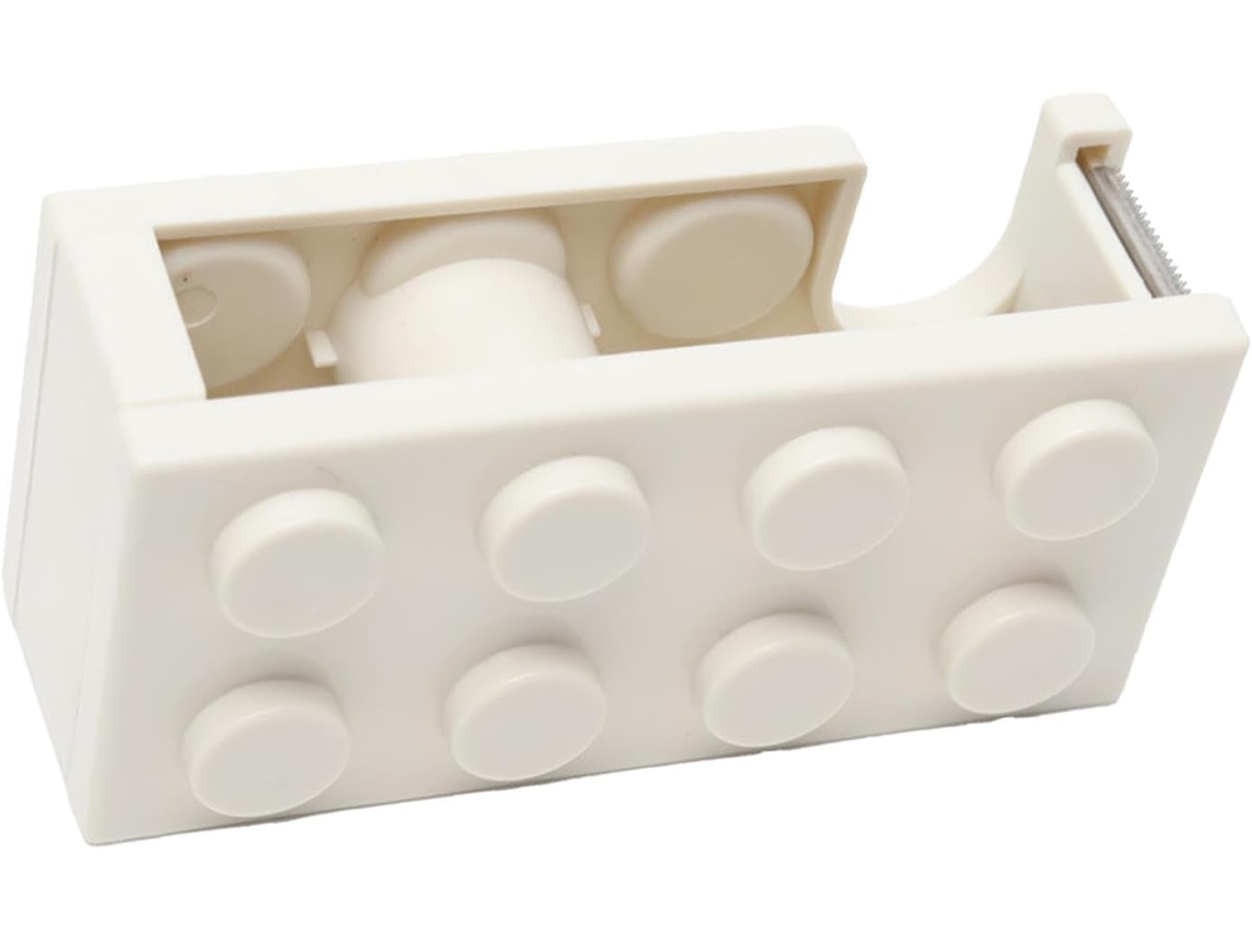 Dispensador de fita adesiva em formato de blocos para montar, suporte de mesa fácil de cortar para escola e escrivaninha, mini