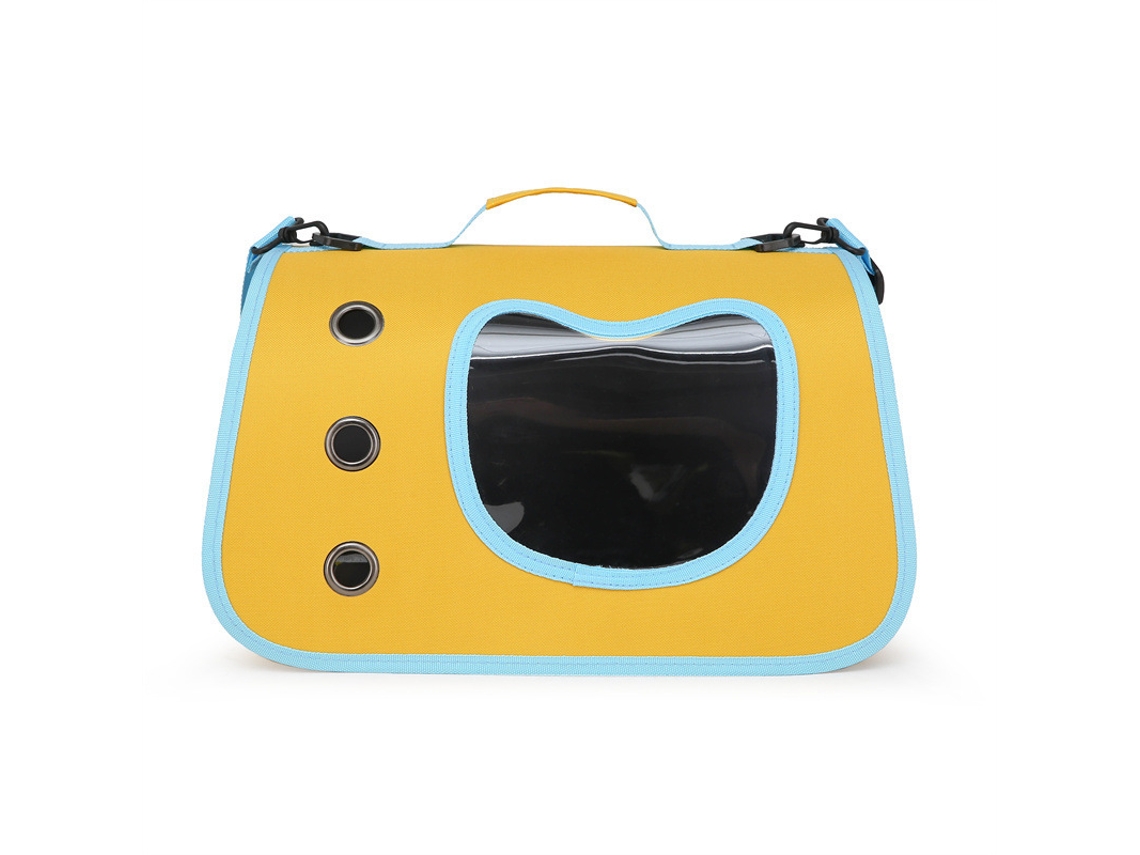 Bolsa de Transporte Portátil de Grande Capacidade para Animais de Estimação, com Abertura Lateral Respirável, na Cor Amarela PANOONA