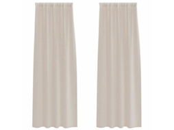 Maison Exclusive - Cortina De Voile 2 Pcs Areia 225 X 140 Cm Poliéster