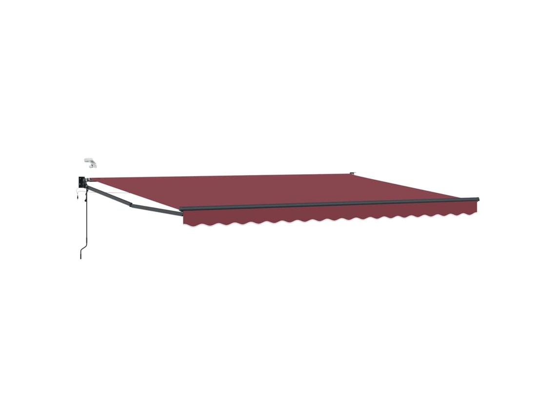 Conjunto 1 Toldo Elétrico Vidaxl Bordô Poliéster (4 X 2 M)