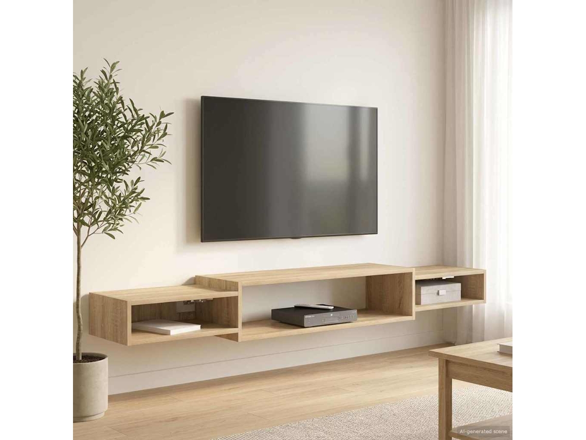 Vidaxl Armário De Tv Montado Na Parede Montagem Na Parede
