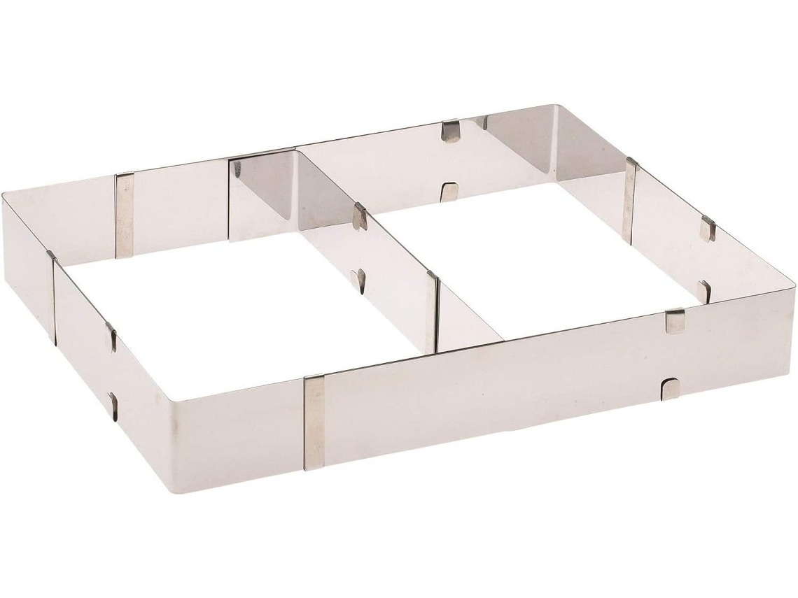 Forma De Bolo Ajustável Em Aço Inoxidável Prateada
