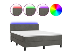 Box Spring Bed, Box Spring Beds Vidaxl Cinzeto Veludo (140 X 190 Cm)
