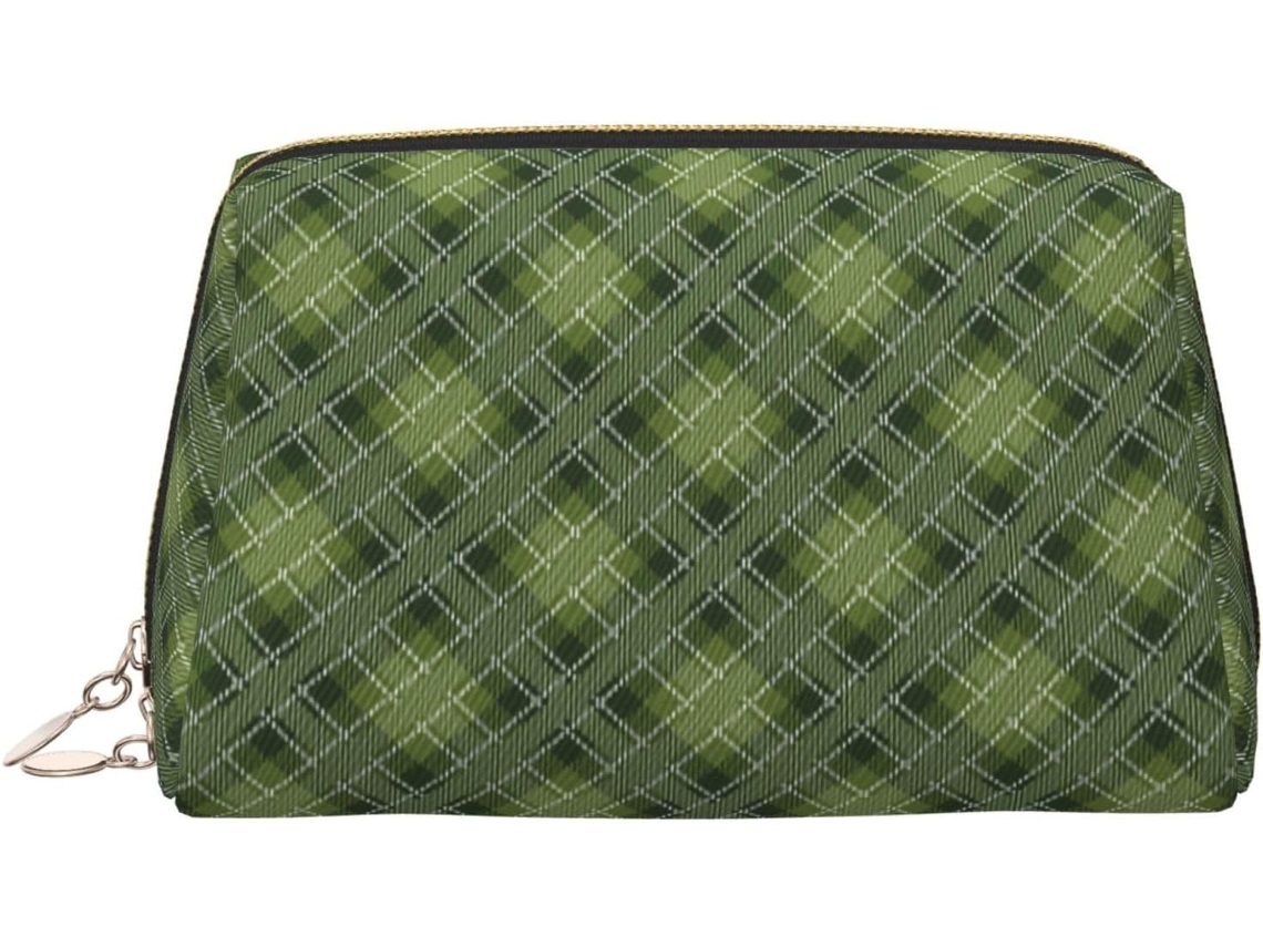 Nécessaire de Maquiagem Xadrez Verde S/MARCA