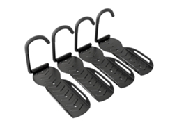 Conjunto de suportes de parede para bicicletas com 4 ganchos dobráveis 25,5x10,5x4 cm Preto S/MARCA