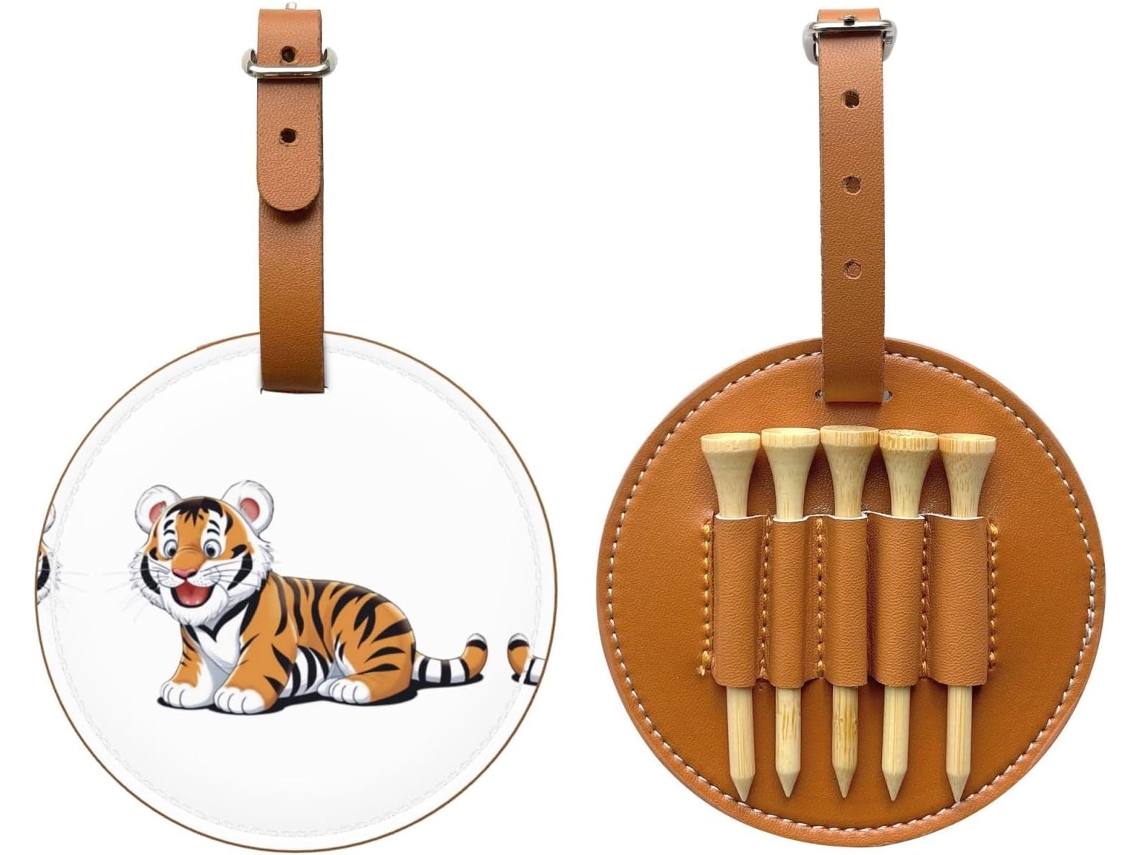 Bolsa para Tees de Golfe Naughty Tiger, Preta Fácil de Transportar e Mais Eficiente para Jogar Golfe.