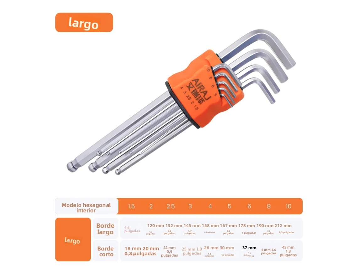 Chave Hexagonal Tipo L MDUG de 12 mm em aço