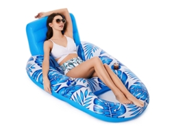 Espreguiçadeira Inflável Flutuante Em Formato De U Para Piscina, Com Encosto Para Pendurar Em Fileiras.