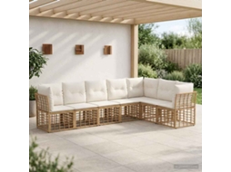 Vidaxl Conjunto De Sofás Para Exterior Natural Poliéster