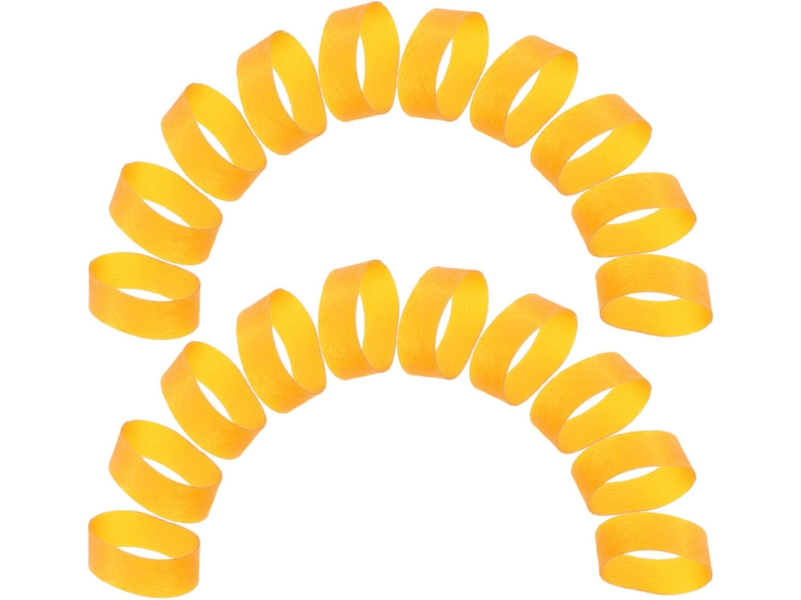 Elásticos longos, amarelos, 160 mm x 20 mm, 88 peças, elásticos de alta resistência para mesas.