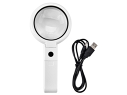 Lupa De Leitura Multifuncional Portátil De 5/11x Com 8 Luzes Led Para Mesa. Aquaforge