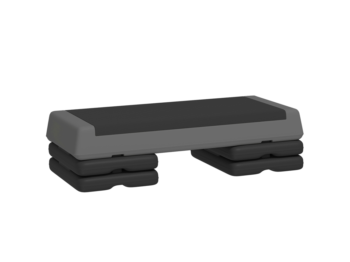 Fitness stepper ajustável em 10,5 15,5 20,5cm com superfície antiderrapante e capacidade de 250kg Cinza | S/MARCA