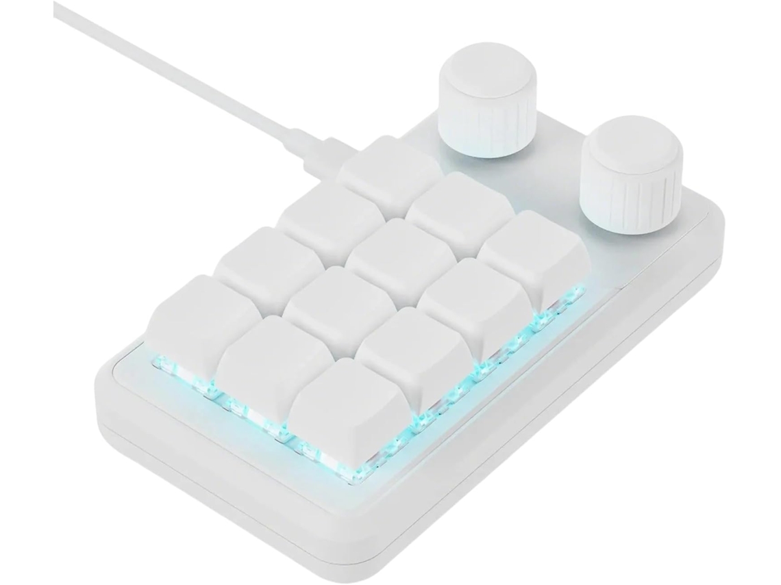 Teclado Macro Rgb De 12 Teclas Para Jogadores E Profissionais, Programável Com Cabo Usb.