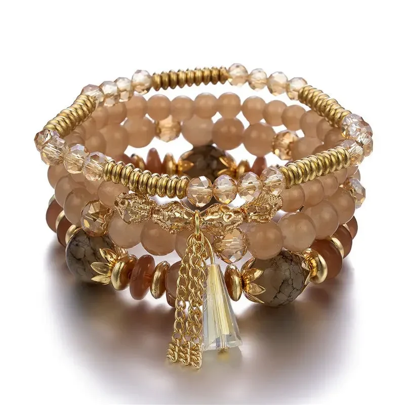 Conjunto De Pulseiras De Contas Empilháveis Estilo Simi