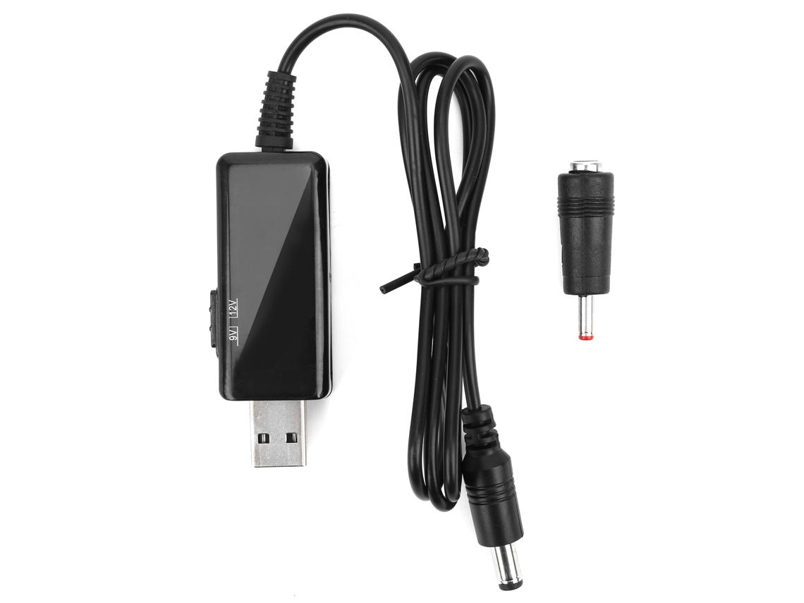 Cabo Booster Usb Para Dc Com Display Digital Ajustável: 5v Para 9v/12v, Conector 5521m