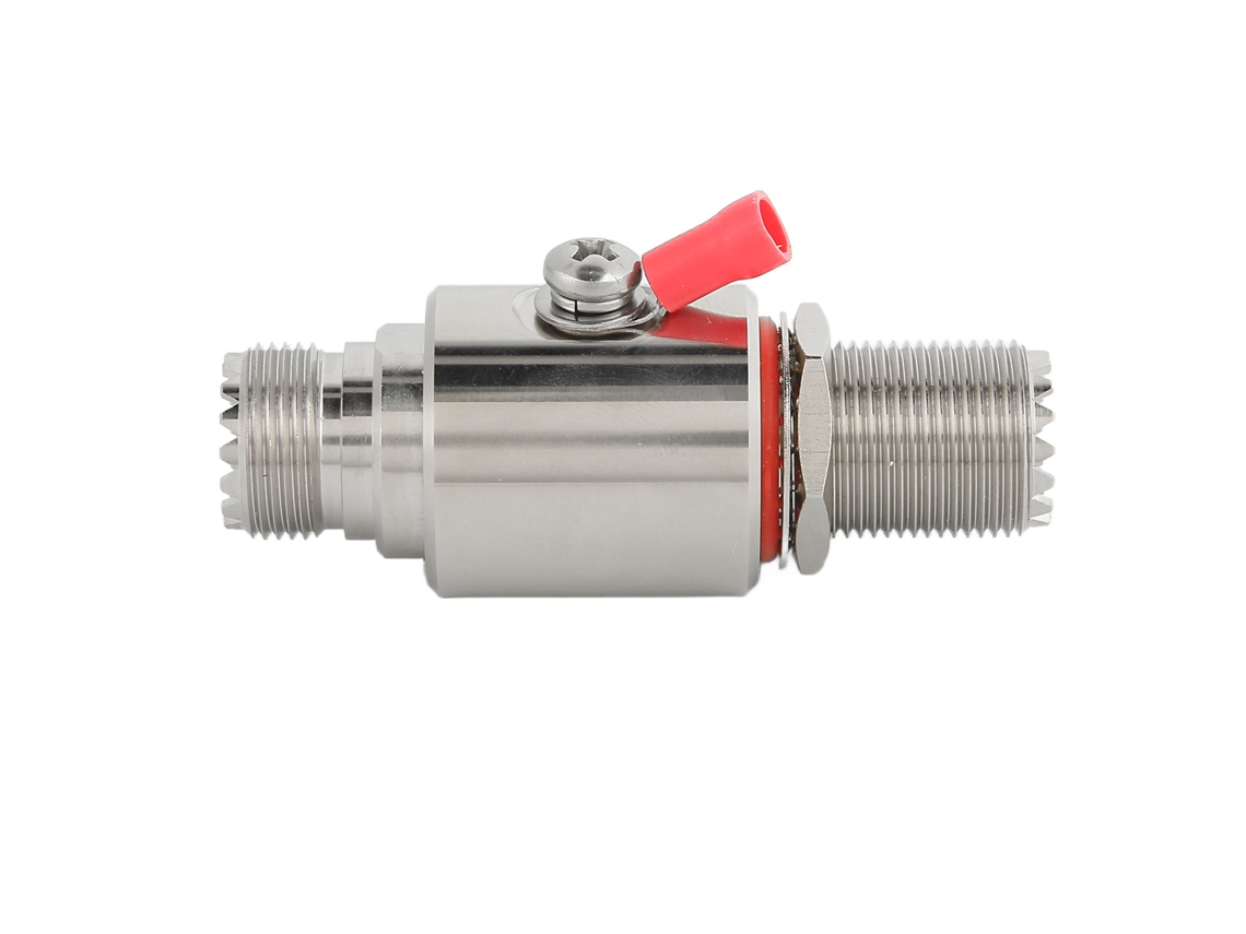 Protetor de Surtos de Relâmpago Coaxial UHF Fêmea Profissional para Rádios e Equipamentos