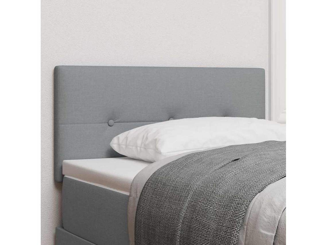 Vidaxl Cabeceira Ajustável Em Altura Cinzento-claro 100 Cm Tecido