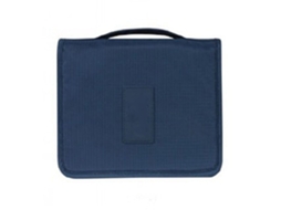 Bolsa de Higiene Pendurável Plegável com Gancho Azul Marinho para Viagem e Maquiagem 24x18.5x9.5cm S/MARCA