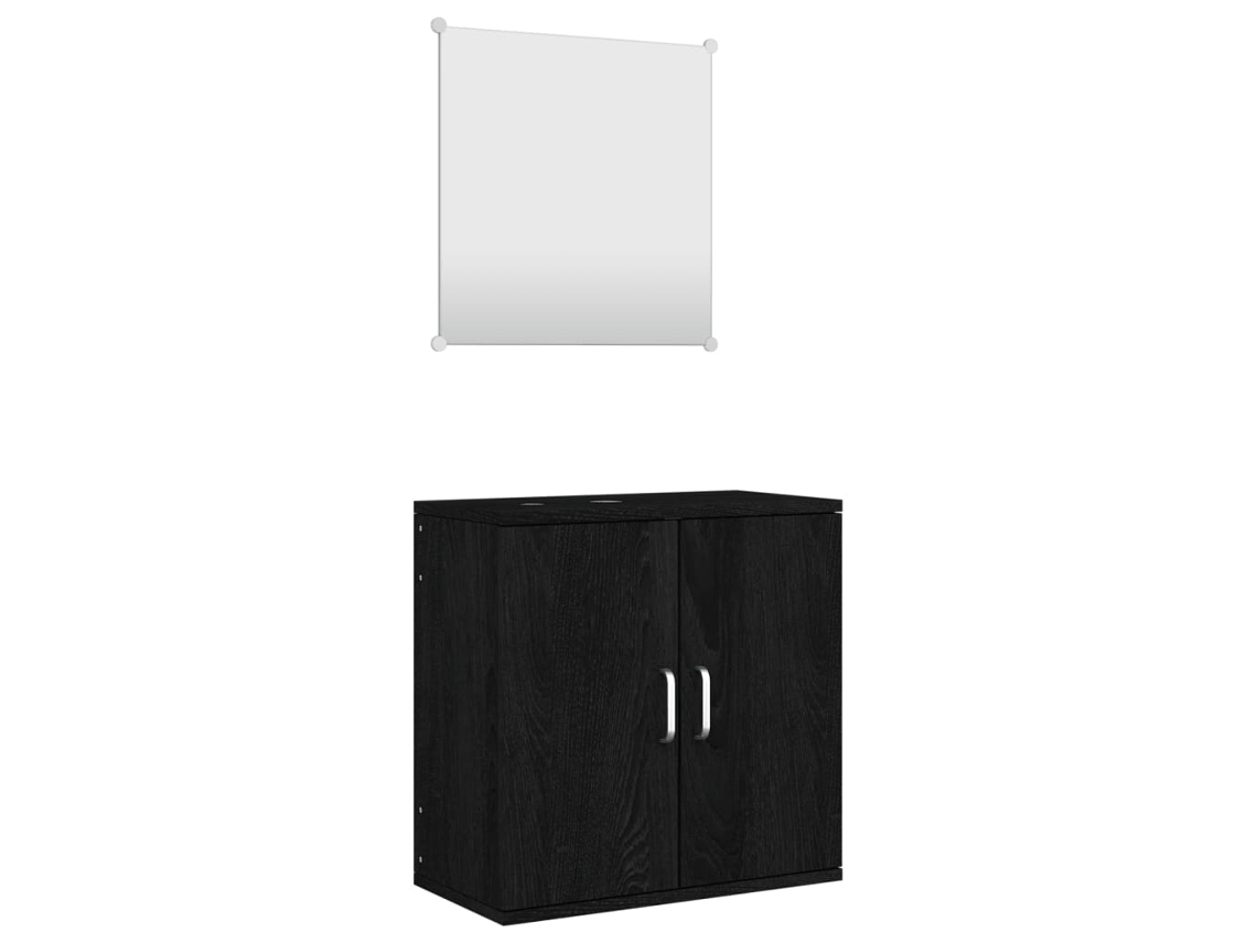 Conjunto de 2 Móveis para Casa de Banho, Madeira Preto MAISON EXCLUSIVE