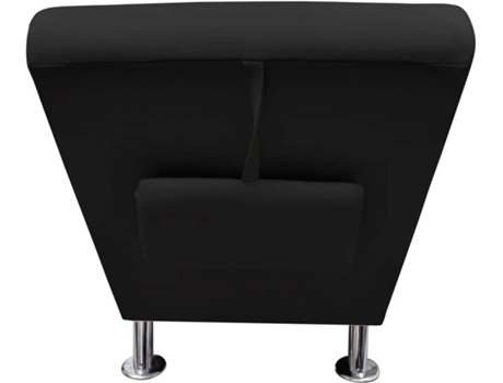 Chaise Longue VIDAXL almofada couro artificial preto