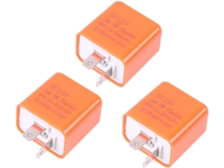Relé de interruptor de 2 pinos para kit de luzes indicadoras de LED de 3 peças 12V + Laranja