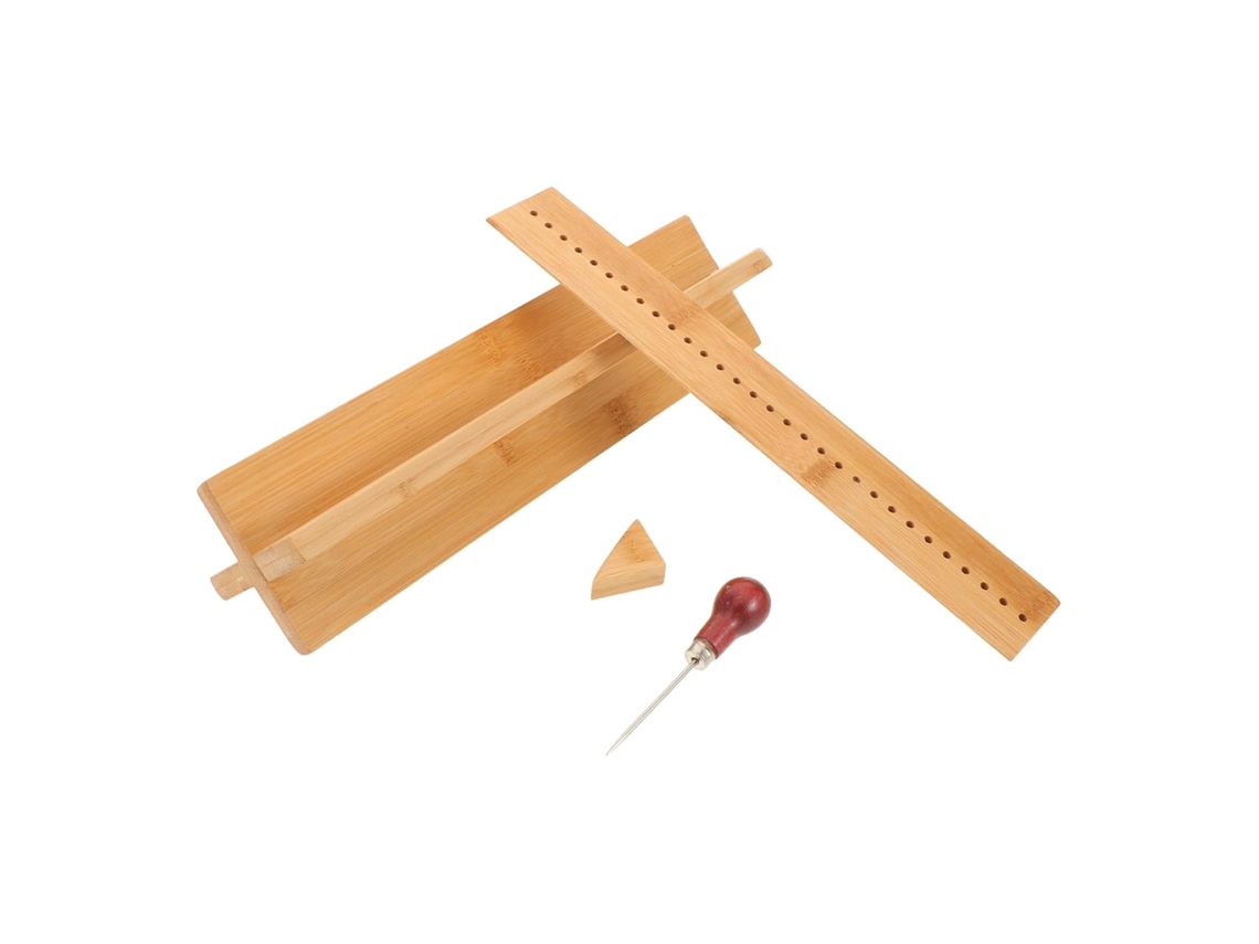 Kit de Encadernação Topbathy com Suporte Madeira para Furador e Manual Aço Inoxidável Projetos Doméstica, Comp