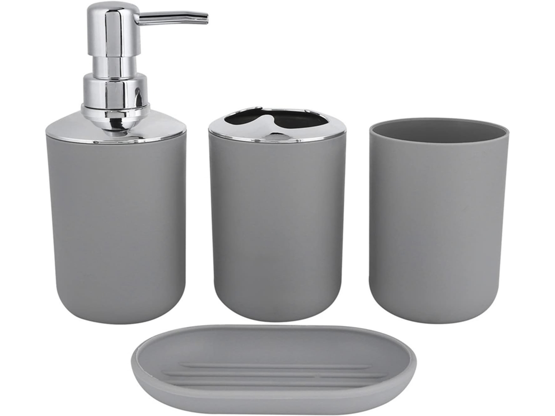 Dispensador Pasta Dentes Cinza 4 Unidades Banheiro