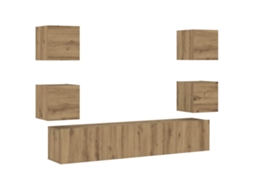 Tv Cabinet Set, Tv Cabinet Sets Vidaxl Marrom Madeira Processada (n/a)