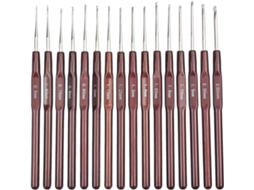 Agulhas de crochê Slowmoose para tricô, pacote com 16, macias e leves, alumínio, tamanho M (0,5-2,5 mm)
