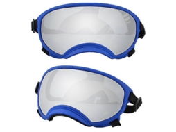 Óculos para Cães Anti uv, Resistente a Impactos, Ajustável, Elástico, Filhotes, Óculos para Cães Grandes, Respiráveis, Azul e Prata BRILVIBERA
