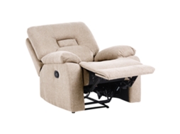 Sillón Reclinable Beliani Bergen De Tela Beige 90x72x101