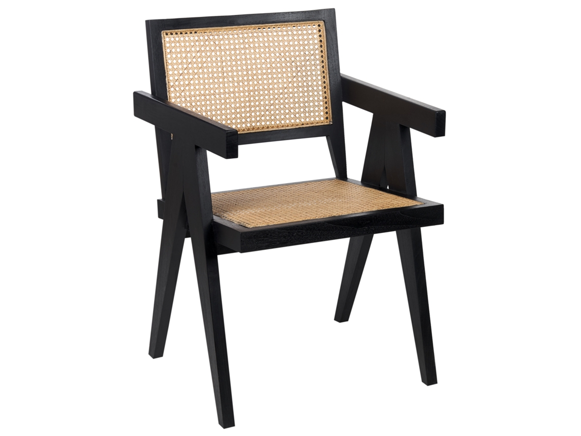 Silla De Diseño Beliani Westbrook Ii De Caoba Negro 55x58x82