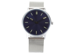 Relógio de pulso masculino de quartzo com pulseira de aço multicolorida (branco e azul)