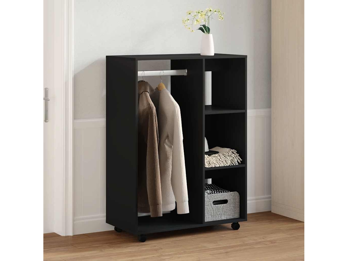 Roupeiro 80x40x110 Cm Derivados de Madeira Preto SYFAX