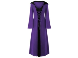 2026 vestido Gótico Medieval Renacentista para Mujer Con Capucha Y Mangas Largas de Halloween