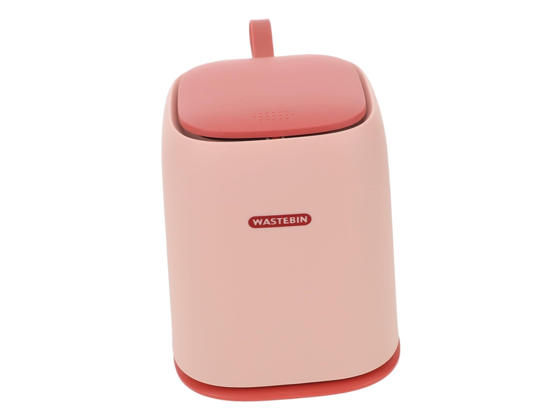 Lixeira De Mesa Compacta Com Tampa, Cesto De Lixo Pequeno Para Uso Em Mesa Ou Bancada, Fácil De Limpar.