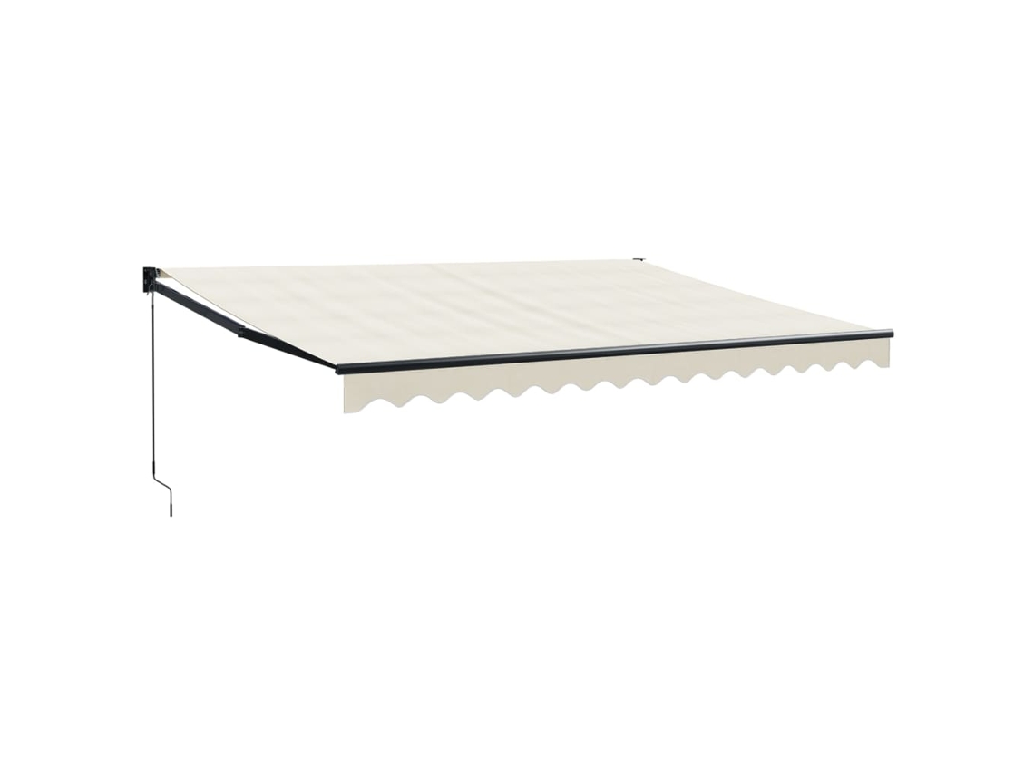 Toldo Retrátil 4.5X3 M Tecido e Alumínio Cor Creme VIDAXL