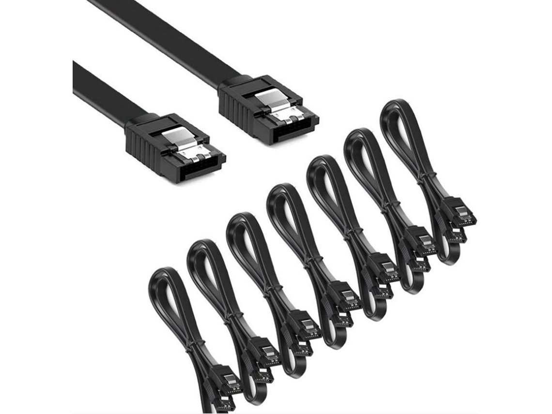 Cabo Sata 6,0 Gbps, 6 Gbps, 40 Cm, 16 Polegadas Cor Preto Para Transferência De Dados Elysve