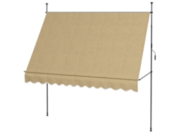 Toldo Retrátil Manual 300x120x210 Cm, Altura Ajustável, Impermeável, Bege ORBITRA COMMERCE
