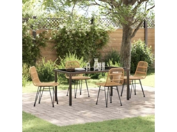 Vidaxl Conjunto De Jantar Para Jardim 5 Unid. Castanho