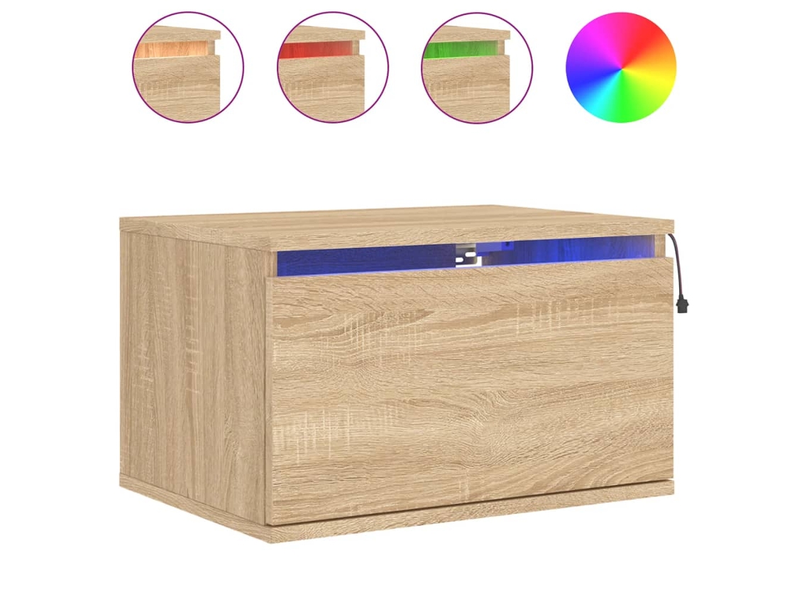 Wall-mounted Bedside Cabinet, Wall-mounted Bedside Cabinets Vidaxl Marrom Madeira Processada (n/a)