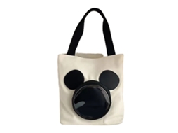 Bolsa de Lona Fashion Desenho Animado Grande Capacidade para Viagem Trabalho Branca
