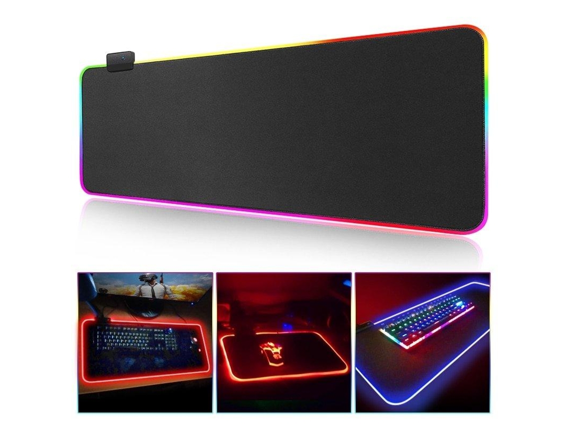 Mousepad Gamer Com Iluminação Led 80x30cm Rgb Brilvibera