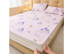 Protetor De Colchão Impermeável Czhhmart Desenhos Animados. 150cmx200cm (com Par De Fronhas) Castelo