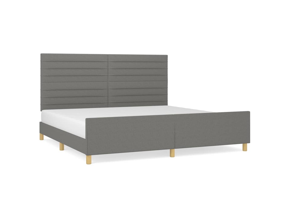 Estrutura de Cama sem Colchão 200x200 Cm Tecido Cinzento escuro MAISON EXCLUSIVE