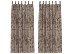 Conjunto 2 Cortinas De Veludo Vidaxl Castanho Veludo (225 X 140 Cm)