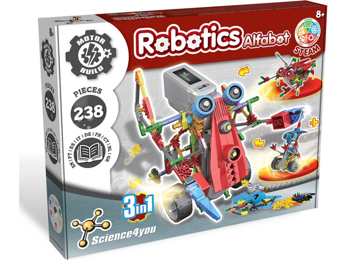 Kit de Ciência SCIENCE4YOU Robotics Alfabot 3 em 1