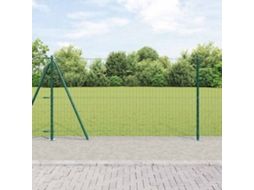 Vidaxl Cerca Europeia Com Base De Concreto 10 X 1,2 M Verde Malha
