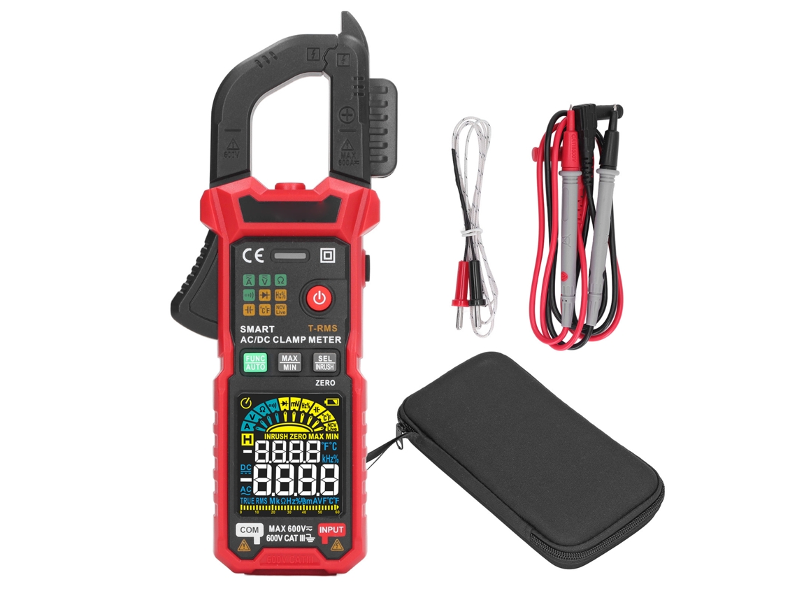 Pinça Amperimétrica Digital Multifuncional AC/DC com NCV e Faixa Automática HT205D | S/MARCA