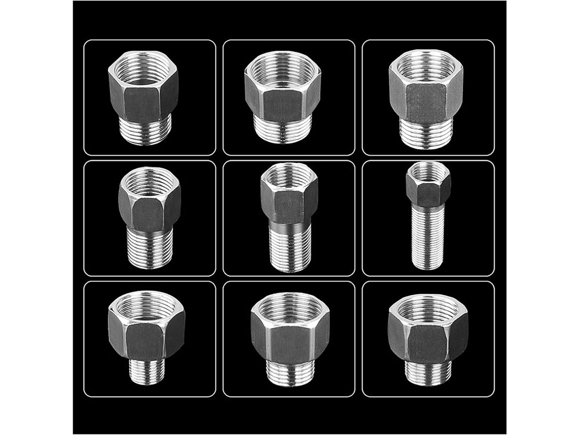 Adaptador de Conector para Mangueira Irrigação Jardim 201 em Aço Inoxidável com Rosca 1/2, 3/4 e 1, S/MARCA